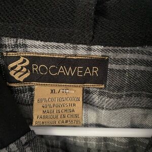 Rocawear Men's Black and White Plaid Shirt